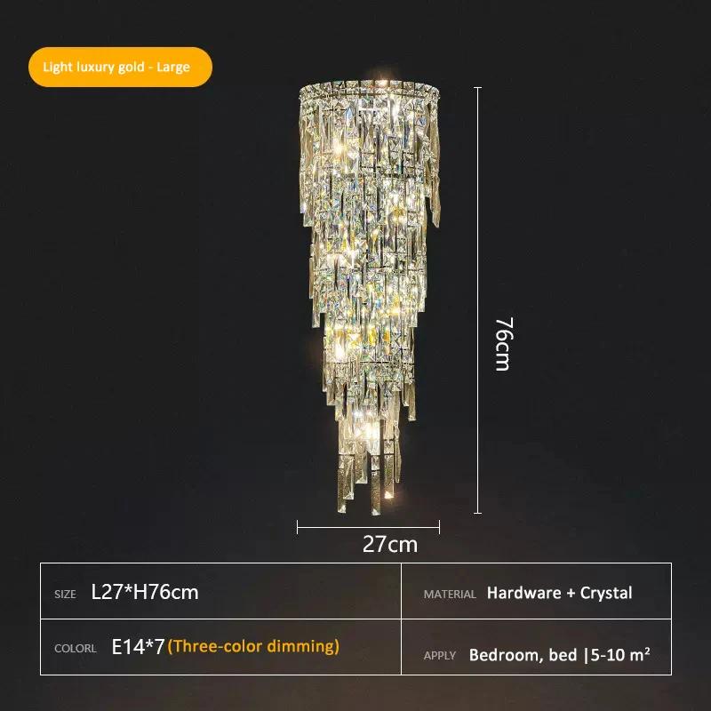 E14 Light Luxury Wall Light Crystal Wall Lamp Decor Living Room Bedroom Bedside Corridor Stairs Fixtures TV Background Sconce
