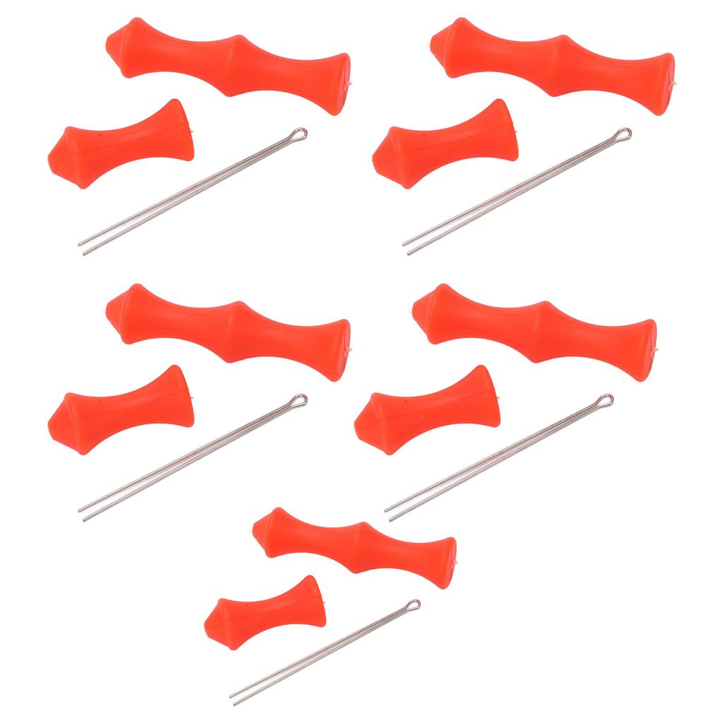 5 Sets Bowstring Tabs Guard Soft Silicone Archery Fingers Protector with Mounting Pin for Outdoor Shooting