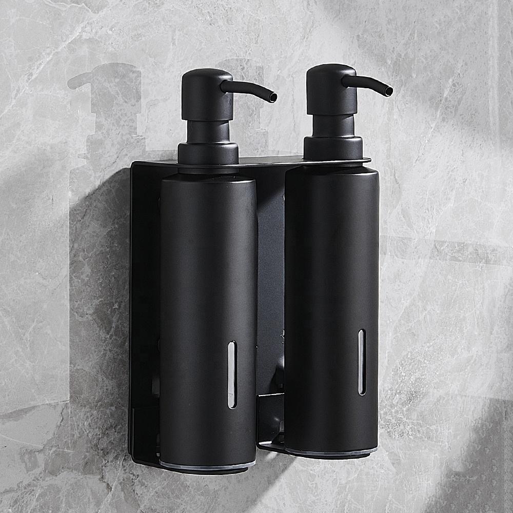 Doppelter Seifenspender Nachfüllbar Wandmontage Hotel Badezimmer Hand Edelstahl 304 Shampoo-Spender
