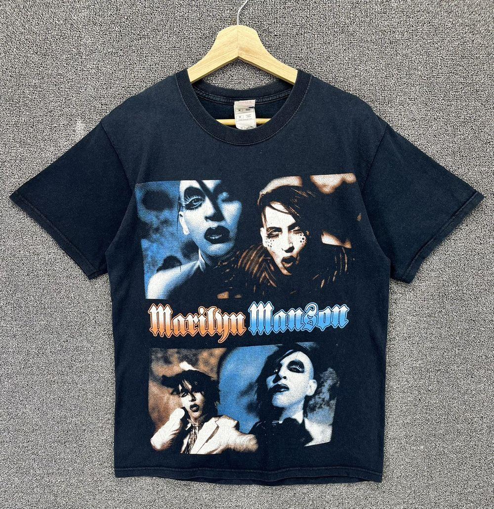 Marilyn Manson Punk Rock Band Black Unisex Tshirt Reprint S5XL KH9271 M