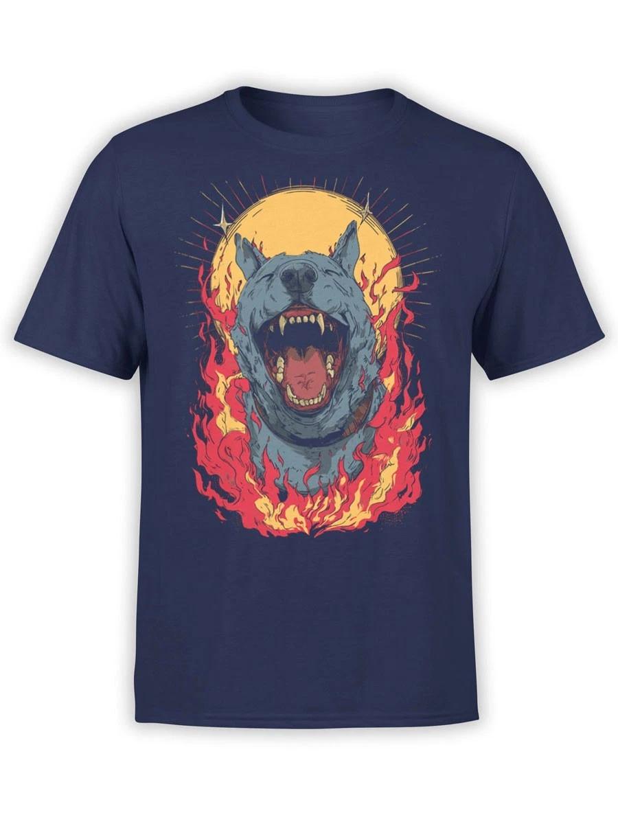 FANTUCCI Inferno Hound T-Shirt | Fiery Dog Tee | Unisex 2XL