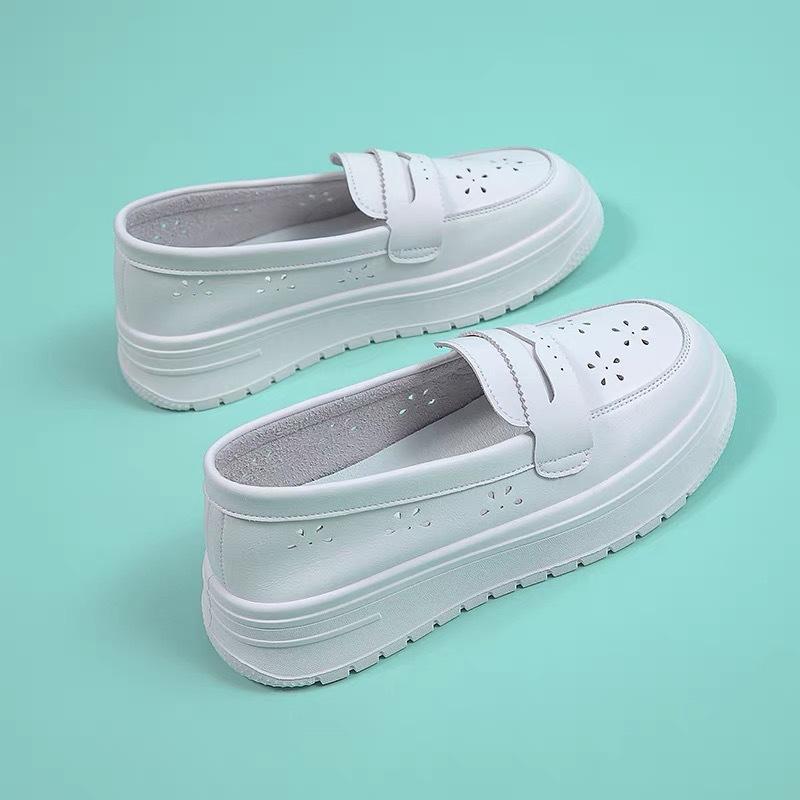Nurse Shoes for Women, Soft Soles, Breathable, Height-increasing, Anti-slip and Non-tiring Feet, Thick-soled Shoes