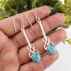 Blue Copper Turquoise Handmade Gemstone Earrings, 925 Solid Sterling Silver Earrings Dainty Silver Jewelry, For Engagement Gift