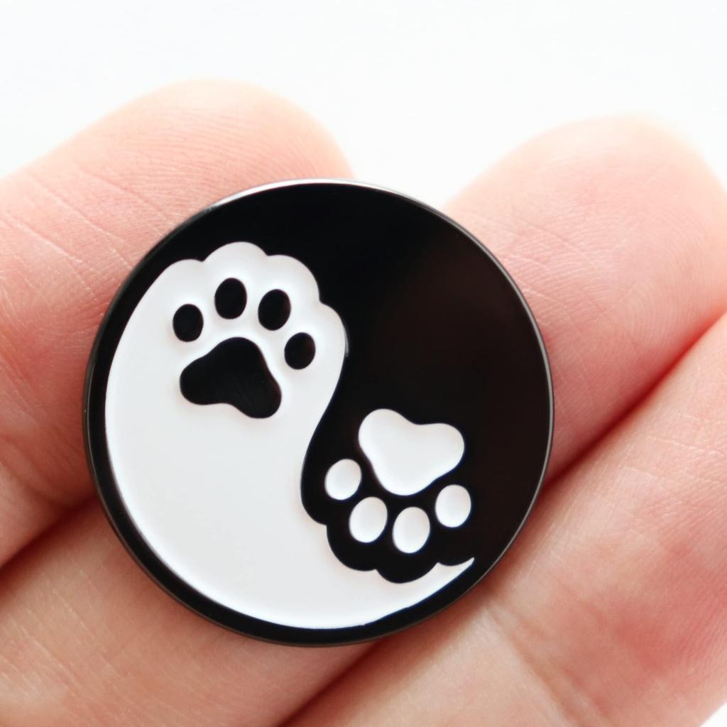 Cute Paw Pins - Tai Chi (Tao Mark) Dog and Cat Paws