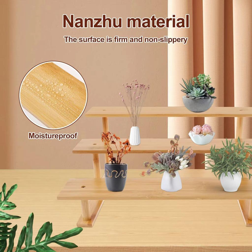 Bamboo desktop storage desk rack, four floors of simple household dormitory, small desk countertop storage shelf