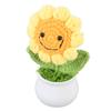 Crochet Sunflower Cute Knitted Sunflower In Pot Mothers Birthday Gift Office Desk Decor