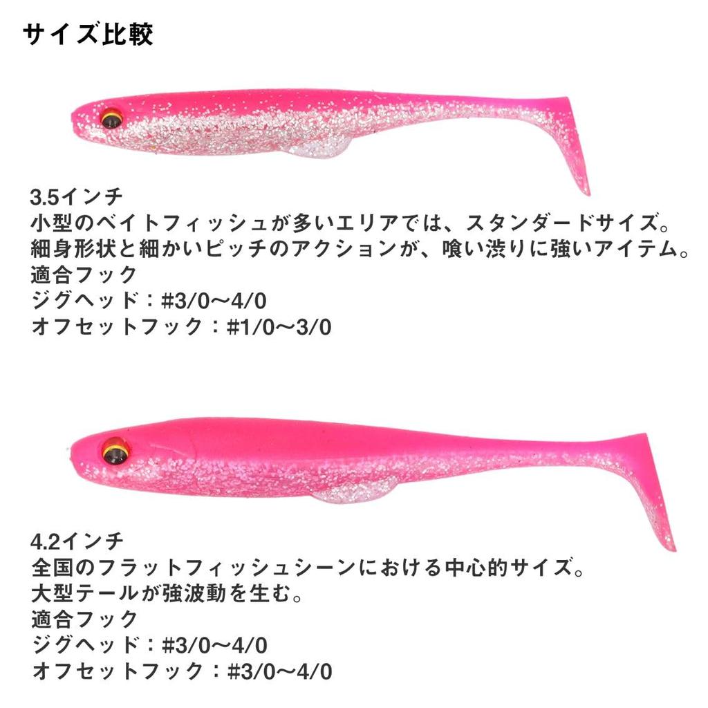 Daiwa FJ Duckfin Shad Pink Gold Shad Tail Worm 4.2