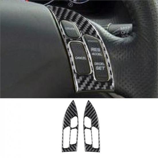 Carbon Fiber Interior Steering Wheel Button Cover Trim For Acura TSX 2004-2008