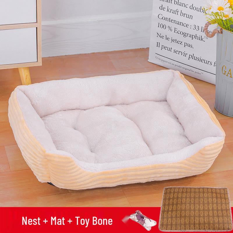 All-Season Pet Bed for Small Dogs & Cats - Winter Warmth Dog House Mat