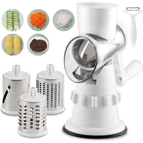 Roterende Flerbruks Grønnsakskutter, Håndholdt Rock Grønnsakskutter for Rivning, Julienne, og Hakking, Manuell Roterende, Høy Effektivitet, Arbeids-