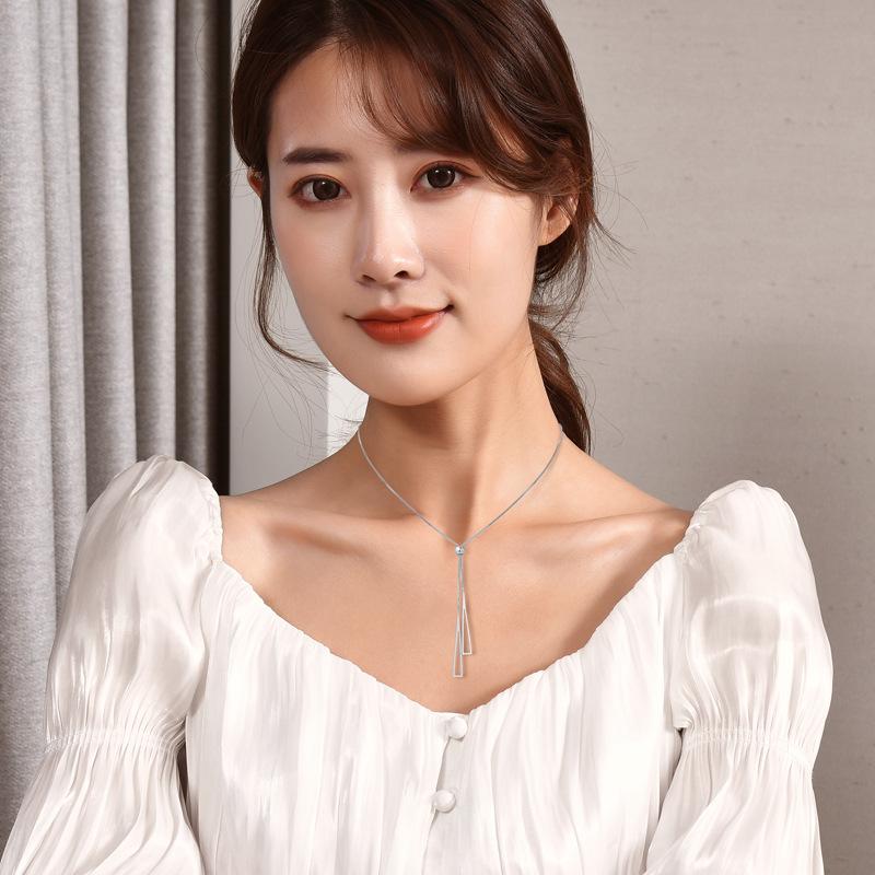 Steel Fashionforward Titanium Clavicle Necklace For Women In Gold Or Silver Stylish Design Geometric