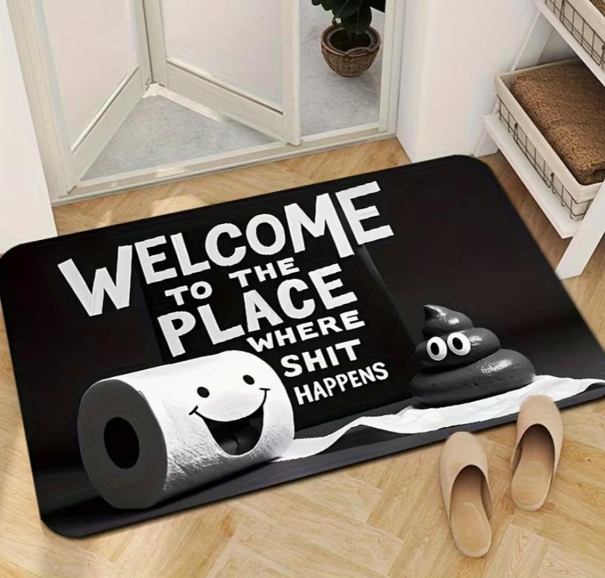 

Welcome Mat Funny Toilet Poop Emoji Area Rug Non Slip Washable Floor Carpet for Bedroom Home Decoration 40cm x 60cm