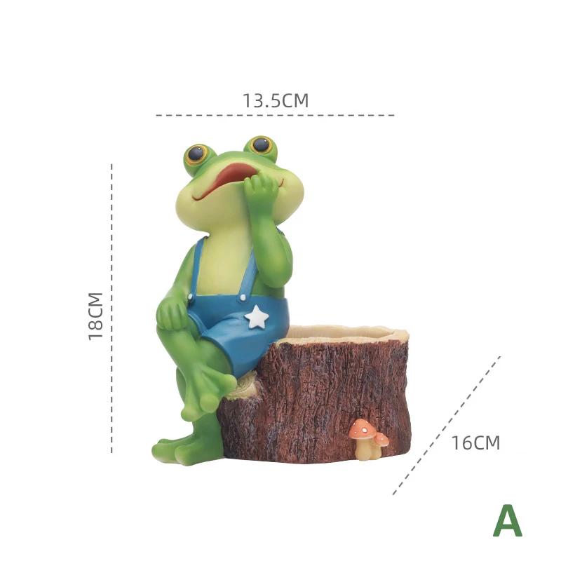 Whimsical Frog Design Planter for Succulents Pot, Decorative Frogs Statues Garden Pots Home Patio Desktop Decoration