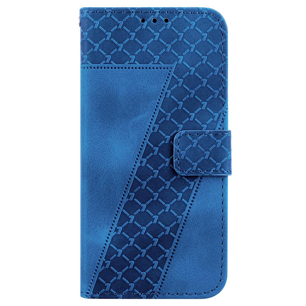 For Xiaomi Redmi 15C 5G (EU) (173mm)/15C 4G (EU) (173mm) Stand Case 7-Shaped Pattern Imprint Leather Phone Cover with Strap