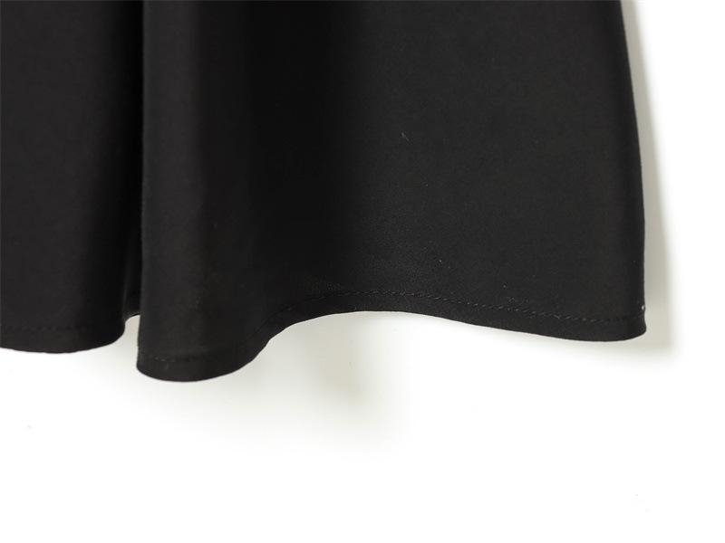 2025 Winter European & American Style Elegant Little Black See-through Dress