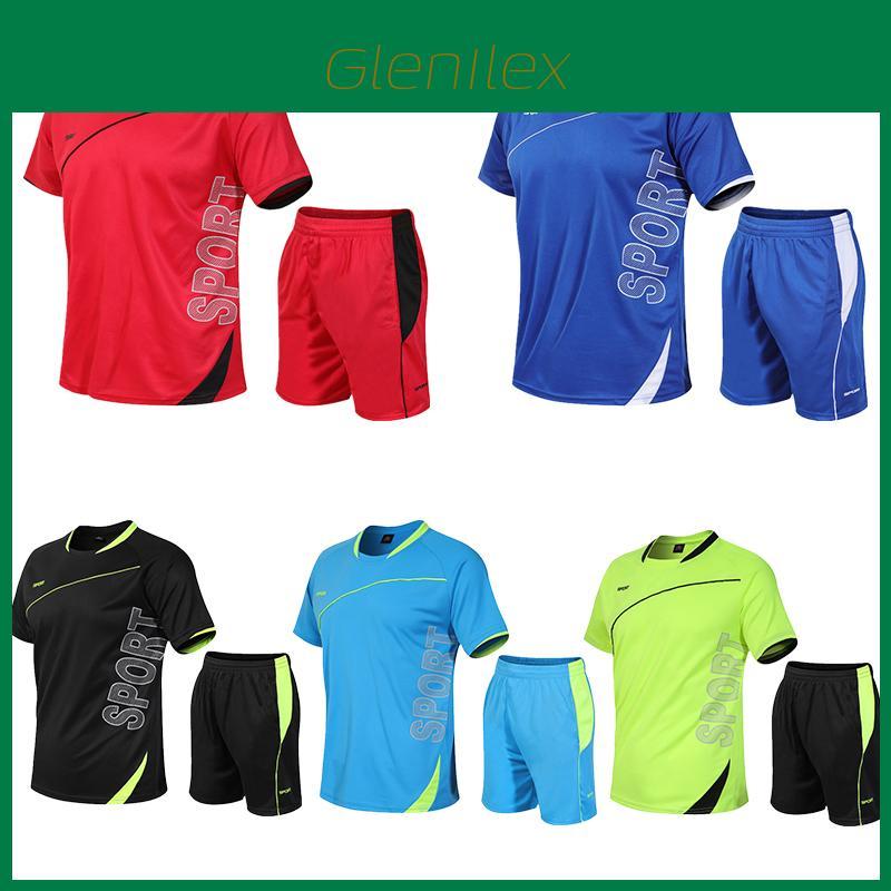 Sports Men Running Suit Quickdrying Short Sleeve Shirts Summer Gym Shorts