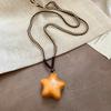 Pendant Wood Clavicle Chain Bohemian Style Couple Friends Choker Wooden Star Moon Necklace  Holiday