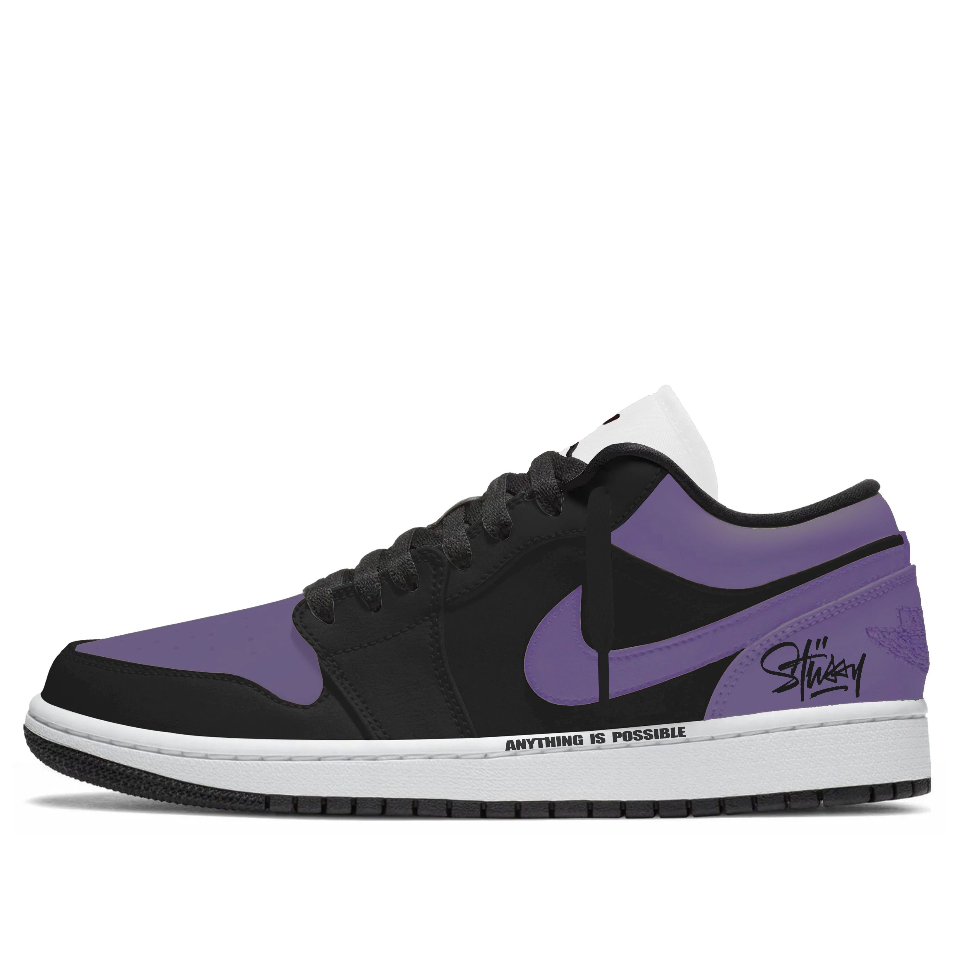 

Jordan Air Jordan 1 Abrasion Resistant Low top Vintage Basketball Shoes Men s Purple Black 553558-044(Team153-) 40