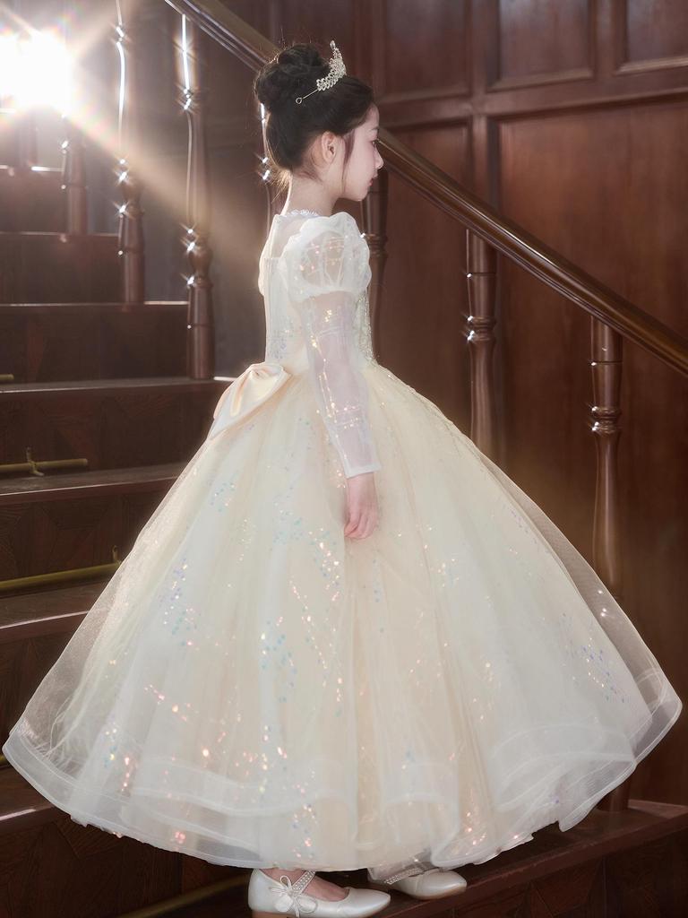 Girls' High-End Princess Dress for Flower Girl or Birthday & Piano Performance