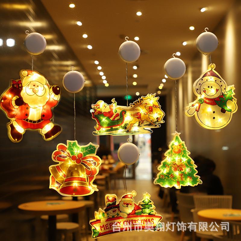 LED Christmas Suction Cup Window String Lights - Indoor Decorative Hanging Lights for Holiday Display
