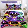 3pcs Custom Name Smiling Critters Bedding Set Duvet Cover Closure Includes 1 Duvet Cover & 2 Pillowcases, Soft and Comfortable for All Seasons.