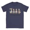 Vintage 100 Days of School Ducks Cute Goose Teacher 100th Day TShirts Unisex Round Collar Pure Cotton T Shirts  Short Sleeve