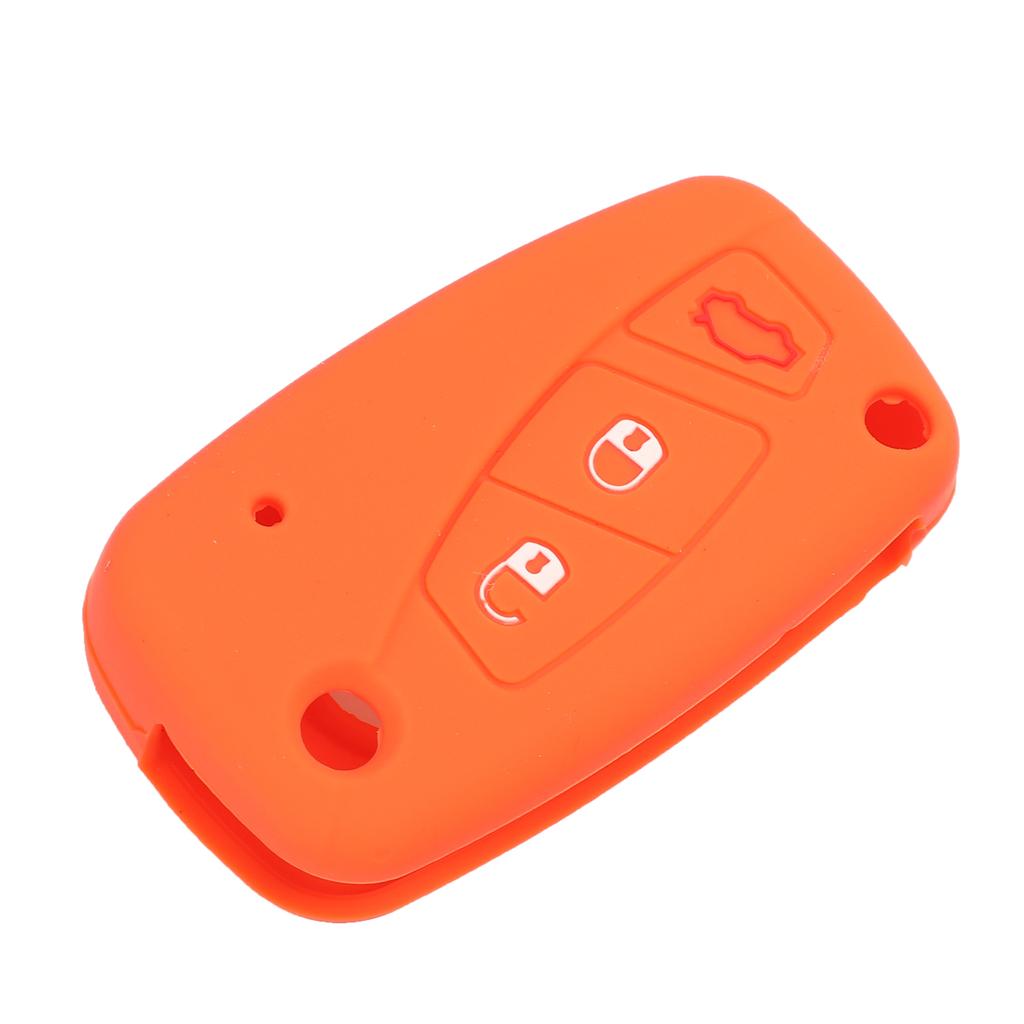 Jingyuqin 3 Buttons Silicone Car Key Case Cover For FIAT /Panda /Stilo /Punto /Doblo /Grande /Bravo 500 Ducato /Minibus