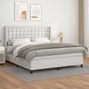 3132508 vidaXL Divan Bed with Mattress White 160x200cm Faux Leather