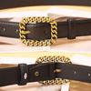 Retro simple chain square buckle women's belt fashionable versatile dress coat decorative belt women's belt