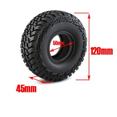 4 adet Uzaktan Kumanda Paletli 1.9 Kauçuk Araba Lastikleri 120*50*45mm Yedek TRAX4 RC4WD D90 Eksenel