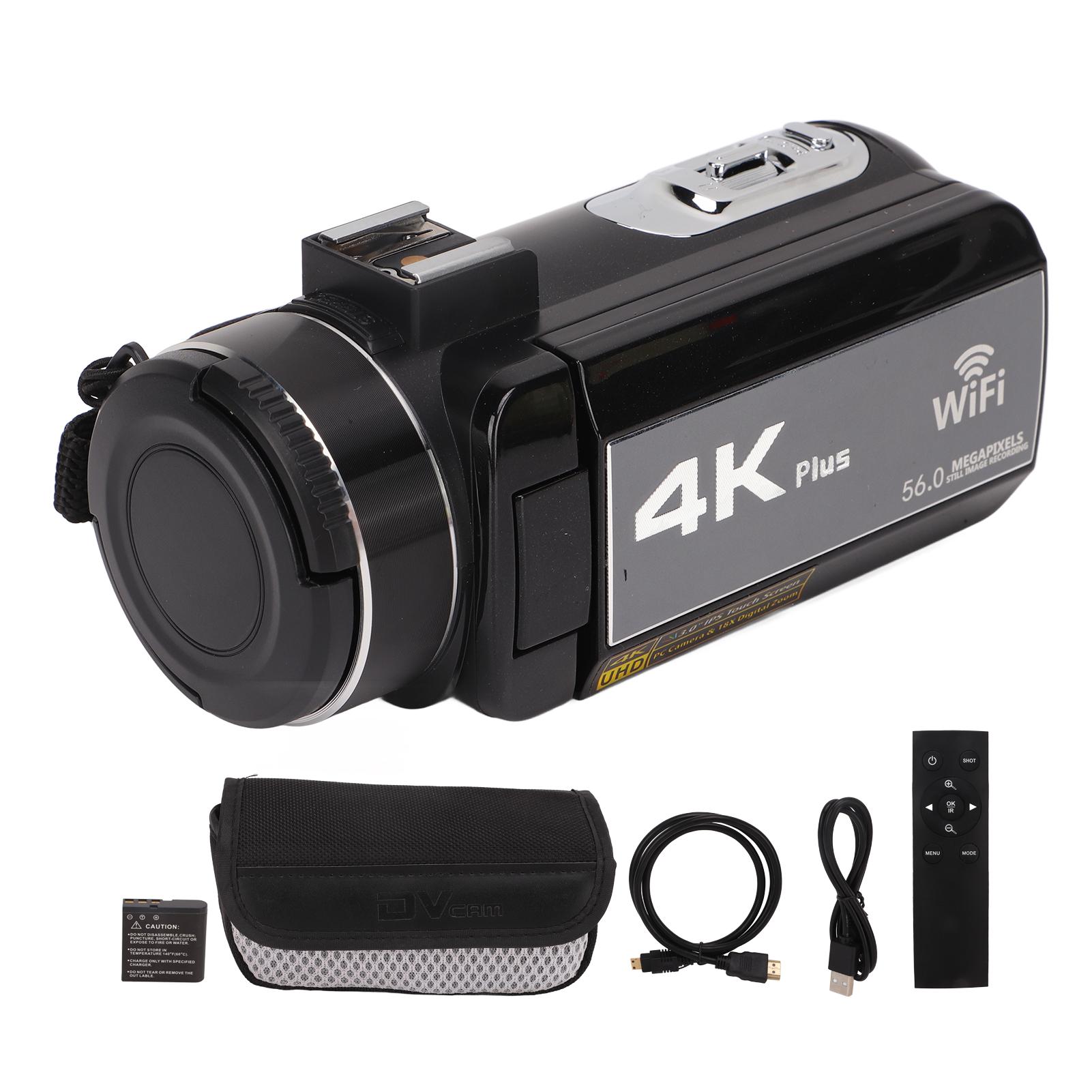 

4K 56MP HD Digital Video Camera 3.0 Inch IPS Touch Screen 18x Digital Zoom Video Camcorder with IR