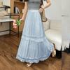 ZANZEA Womens Casual Elastic Waist Loose Elegant Long Skirts