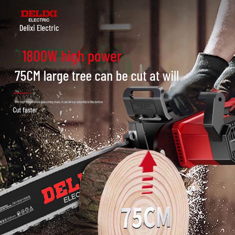 Delixi Handheld Electric Chainsaw: Compact Logging and Firewood Cutting Tool for Home and Outdoor Use