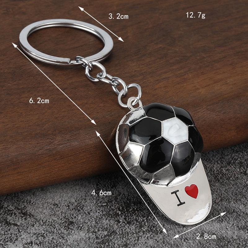 1Pc Alloy Football Hat Keychain For Sports Meet Carnival Birthday Party School Party Small Gift Souvenir Prize Gift Bag Filler