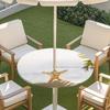 Outdoor Round Table Cover With Nature Print Waterproof Elastic Hem Patio Garden Deck