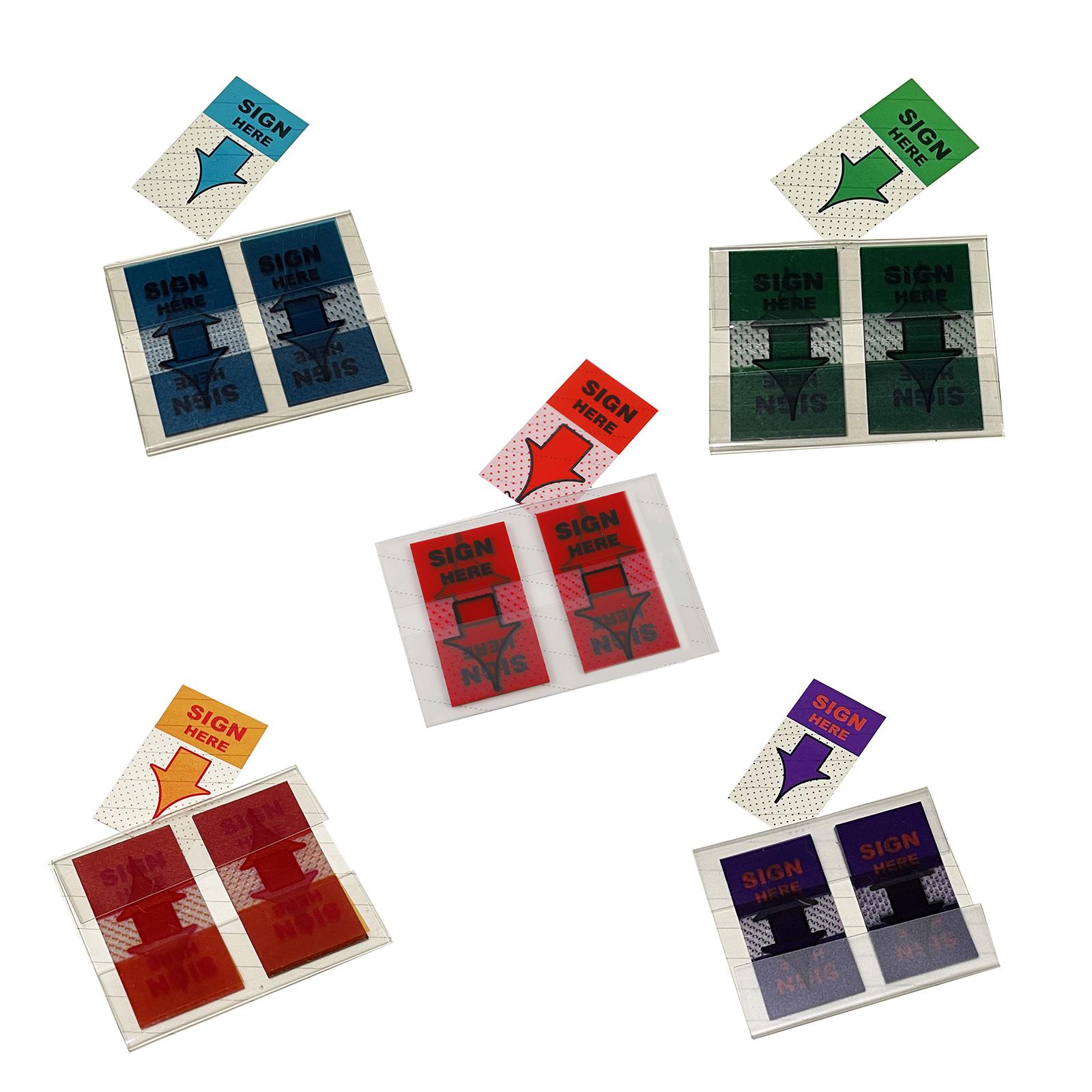 

250 шт. Наклейки «Подпишите здесь» Флажок Легко наклеиваемые Ярлычки «Подпишите здесь» с диспенсером для офиса, школы, аннотирования книг, чтения