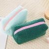 Cute Plush Makeup Bag For Women Portable Travel Small Cosmetic Bags Solid Color Zipper Toiletry Bag Washing Pouch Storage Bags