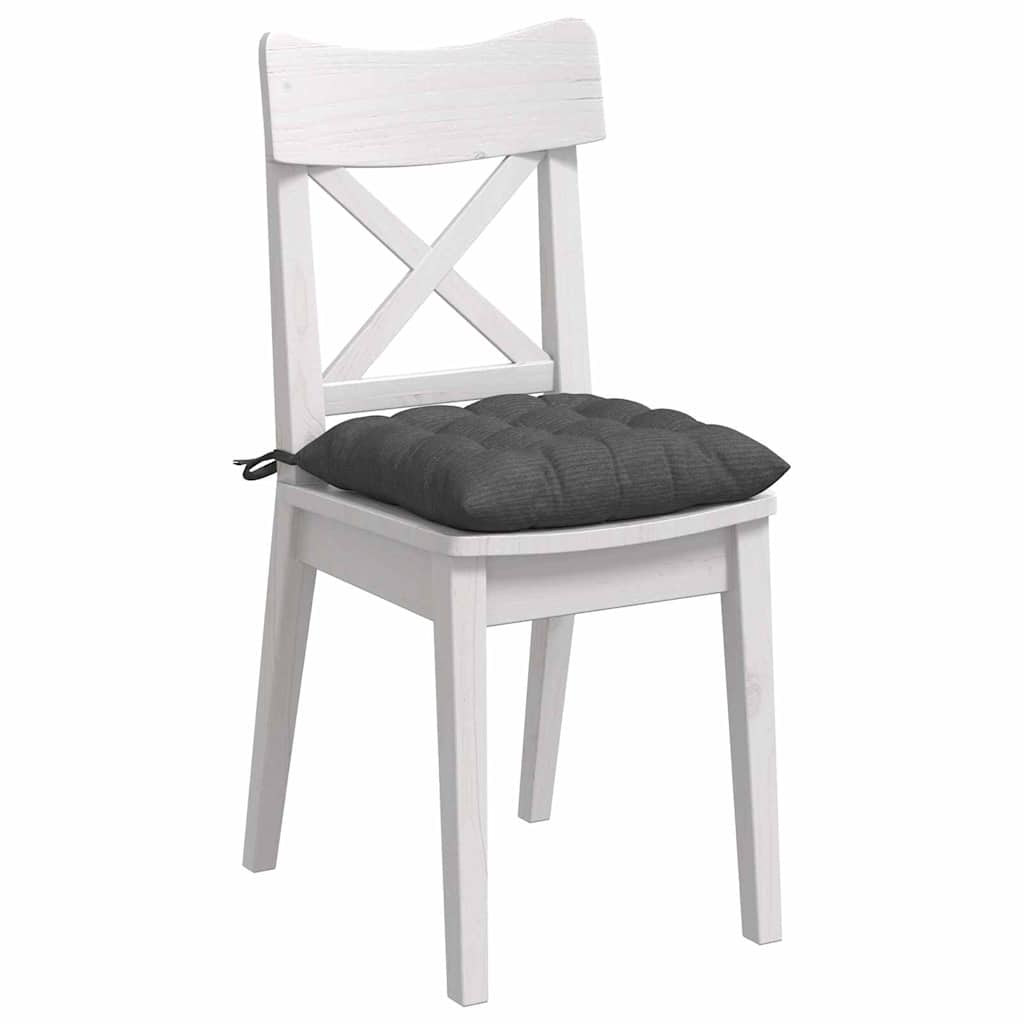 Seat Cushions 4 Pcs Dark Grey 40 X 40 X 6 Cm Cord Fabric