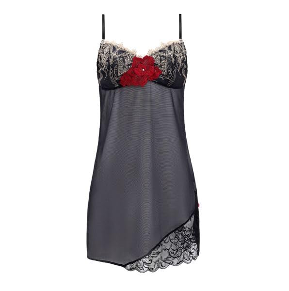 Himico 030 Series Slip Long Camisole Lingerie (OW-Off White, M)