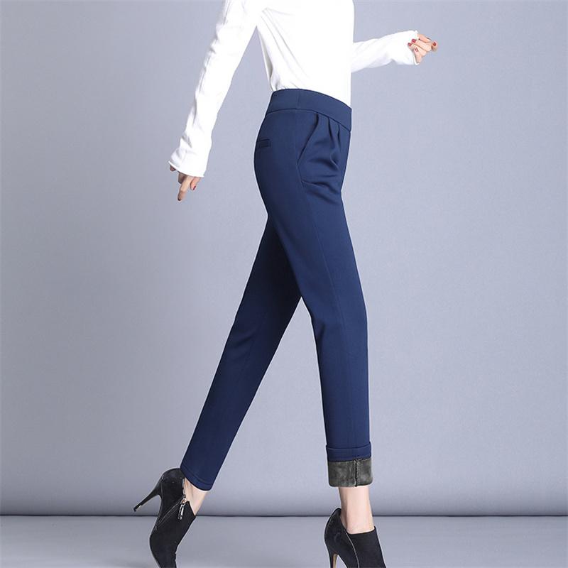 2022 Autumn Winter Thicken Warm High Waisted Harem Pencil Pants Casual Fashion Harajuku Pants Slim Pants Women's Straight Pants