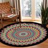 Bohemian Round Living Room Carpet Retro Decoration Bedroom Easy Cleaning Non-slip Rug Lounge Coffee Tables Washable Floor Mat