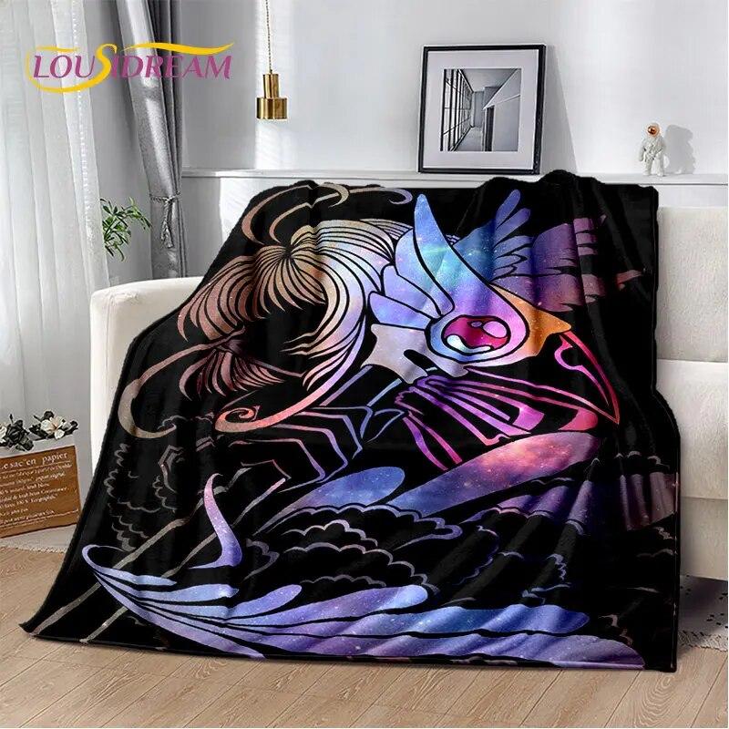 Cute Cartoon Cardcaptor Sakura Soft Plush Blanket,Flannel Blanket Throw Blanket for Living Room Bedroom Bed Sofa Picnic Cover 3D