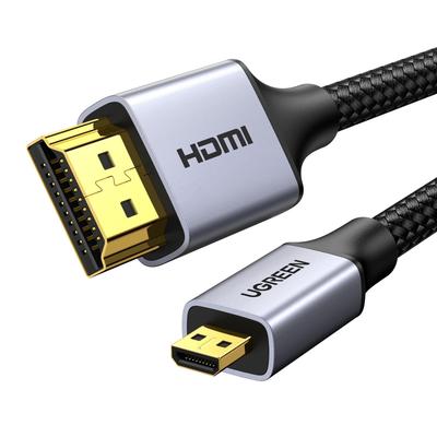 UGREEN Micro HDMI vers HDMI Câble Bidirectionnel Haute Vitesse 4K 60Hz 3D HDR Compatible avec GoPro Hero Raspberry Pi Nikon Yoga 3 2M,