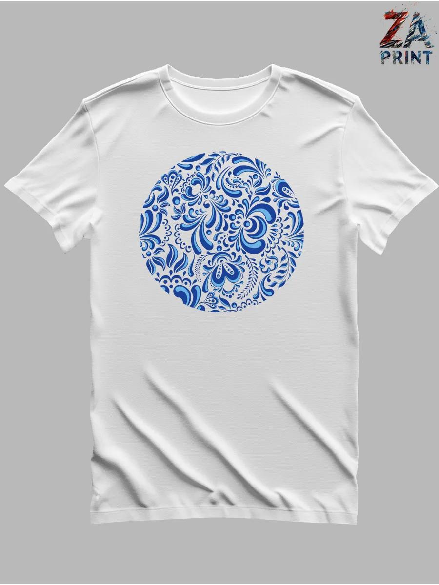 Russian Gzhel pattern T-shirt XL