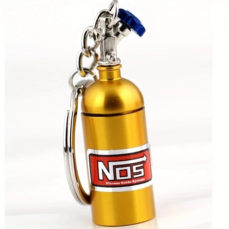 1PC Car Keychain Empty Nitrogen Bottle Style Metal Key Ring Car Turbo NOS Keychain