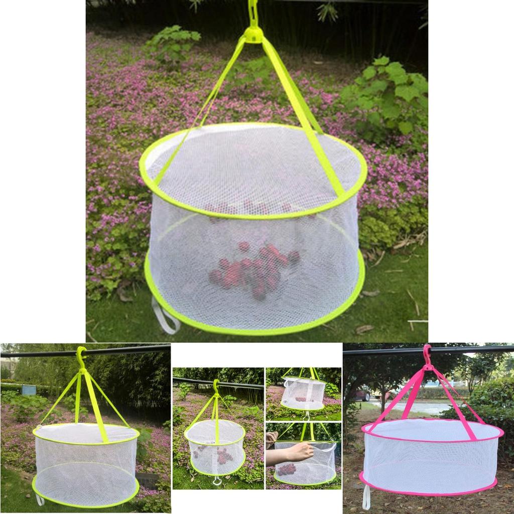 Foldable Clothes Drying Mesh Basket With Large Diameter For Home Use And Socks Air Drying