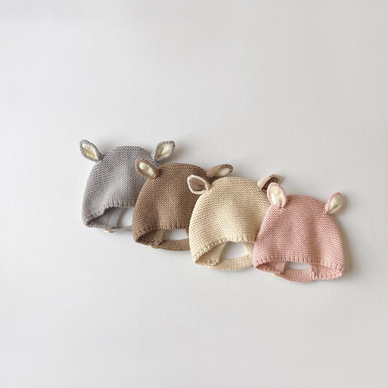 0-2 Years Baby Hat Autumn Winter Ear Rabbit Knitted Kids Hat Baby Girls Boys Cute Wool Hat Baby Accessories Newborn Caps