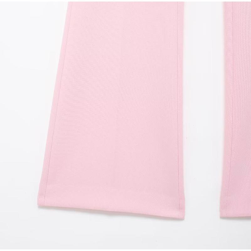 Elegant Solid Vest Pants Women Outfit Sexy Tube Single Breasted Pocket Tank Top Loose Zippers Trousers Summer Lady Outfit