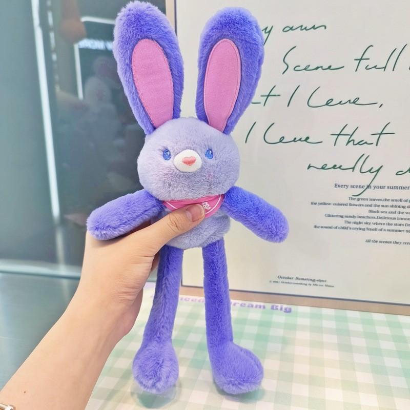 Jinnew Dopamine Plush Rabbit Keyring With Pull Out Design For Backpack Gift