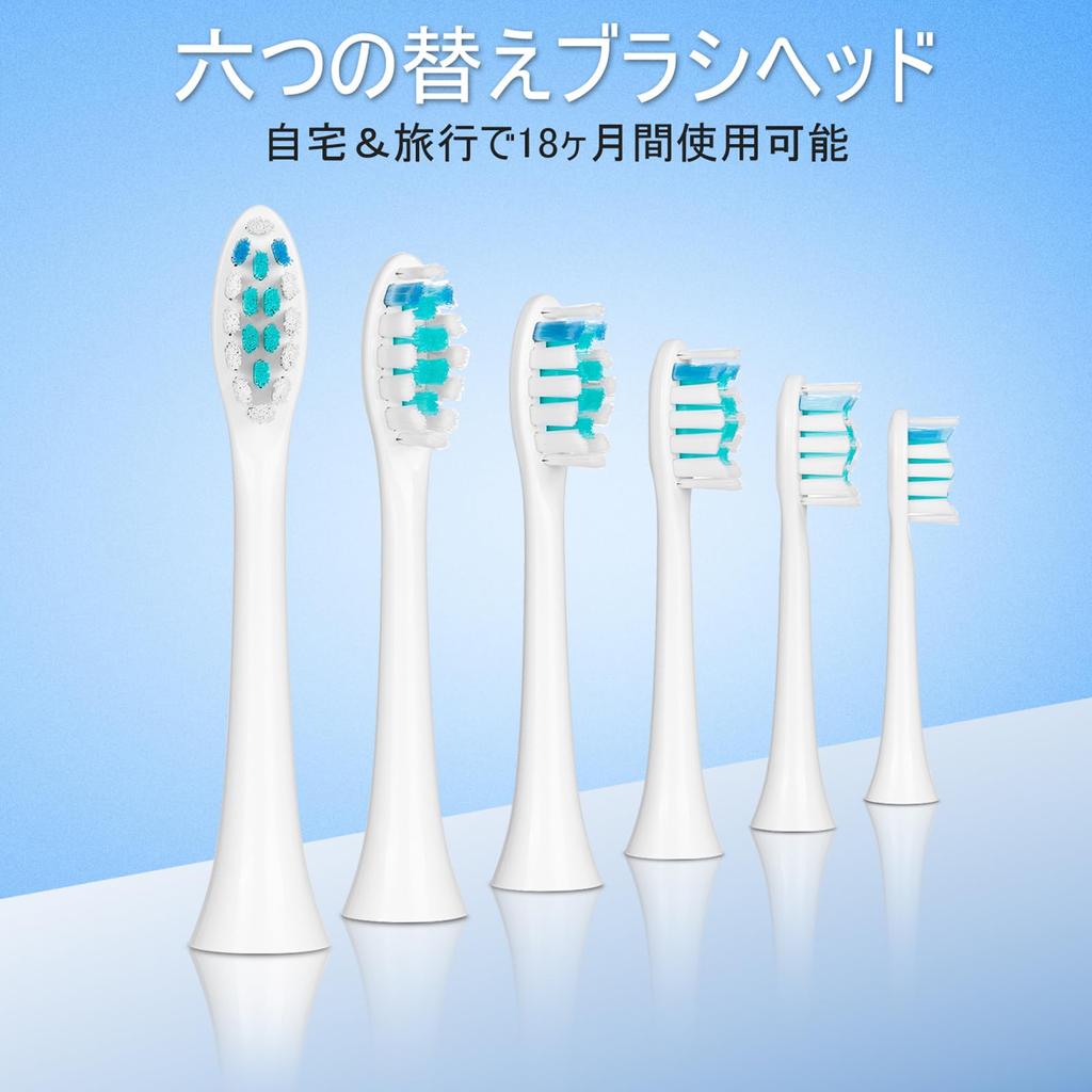 BESTEK Electric 5 Sonic Ultrasonic Vibrations Times Per Up To 6x Plaque Removal USB IPX7 Includes 6 Replacement Brush Tips Toothbrush, Modes,